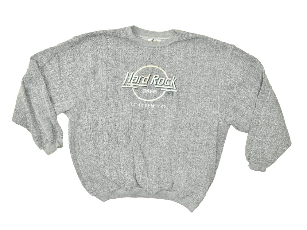 Vintage Hard Rock Cafe Toronto Pullover Sweatshirt Crewneck Gray Size XL